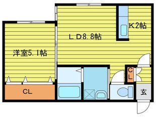 A BOND 桑園 弐番館の物件間取画像